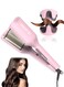 Professional Ionic Waver Curling Iron - Egg Roll Waver - 32mm Dual Barrel Creates Long-Lasting Deep Waves for Short to Long Hair (Pink)