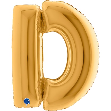 40" Foil Balloon Letter D Gold