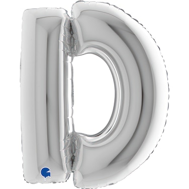 40" Foil Balloon Letter D Silver