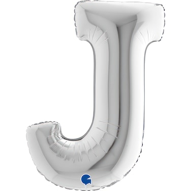 40" Foil Balloon Letter J Silver