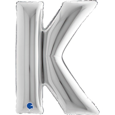 40" Foil Balloon Letter K Silver
