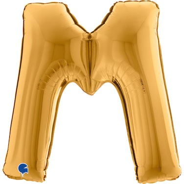 40" Foil Balloon Letter M Gold