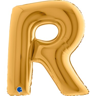 40" Foil Balloon Letter R Gold