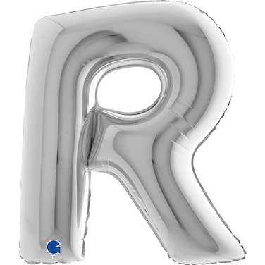 40" Foil Balloon Letter R Silver