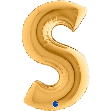 40" Foil Balloon Letter S Gold
