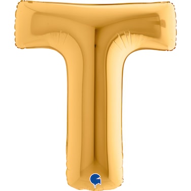 40" Foil Balloon Letter T Gold