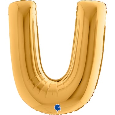 40" Foil Balloon Letter U Gold