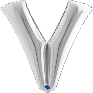40" Foil Balloon Letter V Silver
