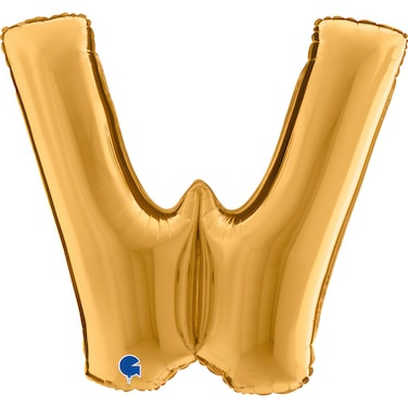 40" Foil Balloon Letter W Gold