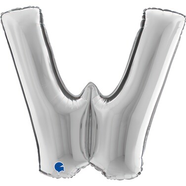 40" Foil Balloon Letter W Silver