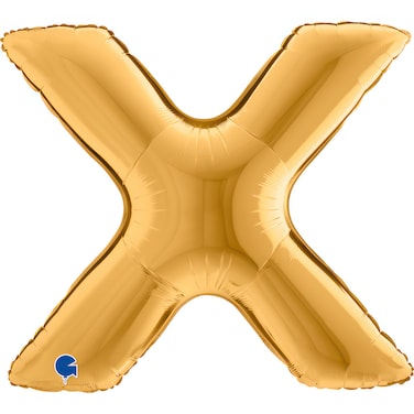 40" Foil Balloon Letter X Gold