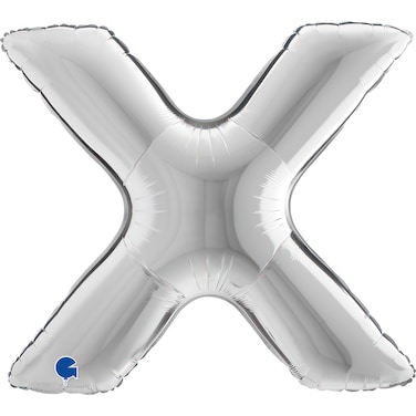 40" Foil Balloon Letter X Silver