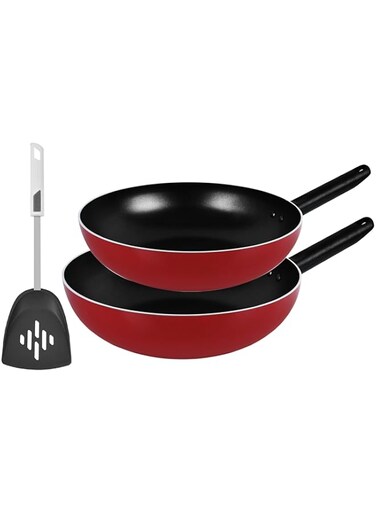 Prestige Twin Pack Set Wok &amp; Turner, Red
