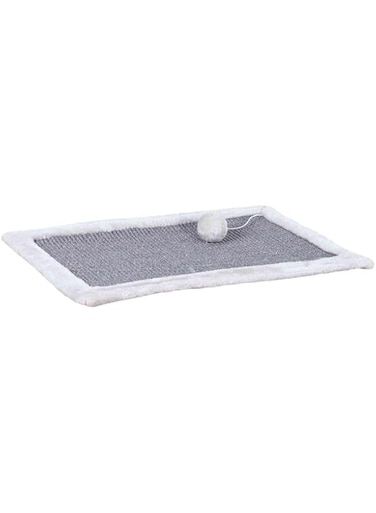 Trixie Scratching Mat with Plush Border, 55 x 35 cm, Light Grey