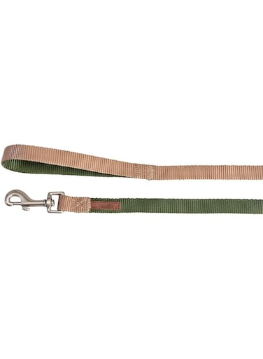Camon Dog Leash-Doublepremium Green/Ecru (25X1200Mm)