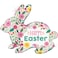 25" Spring Flower Easter Bunny Foil Balloon