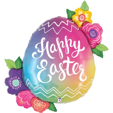 27" Easter Egg Flowers Foil Balloon