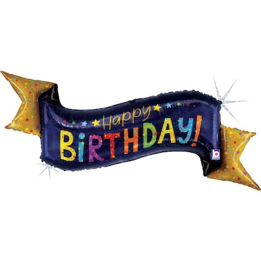 45" Foil Balloon Navy Birthday Banner