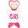 28" Foil Balloon Standup Baby Girl Hearts