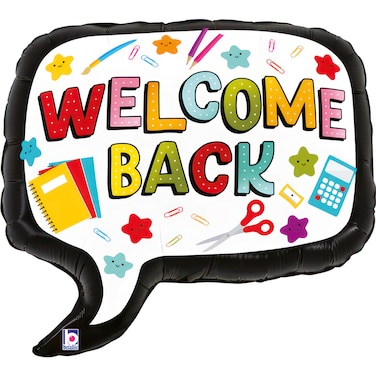 28" Foil Balloon Welcome Back Speech Bubble