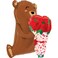 25" Rose Bouquet Bear Foil Balloon