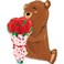 25" Rose Bouquet Bear Foil Balloon