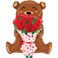 25" Rose Bouquet Bear Foil Balloon