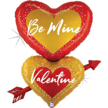 33" Be Mine Valentine Heart Arrow Foil Balloon