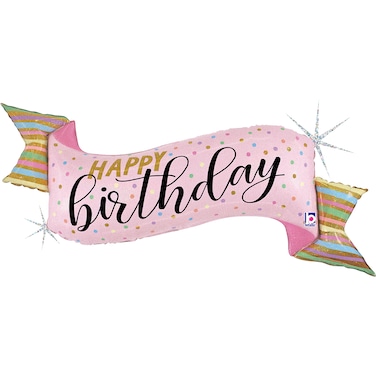 45" Foil Balloon Pastel Birthday Banner