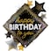 38" Foil Balloon Metallic Birthday Diamond Stars