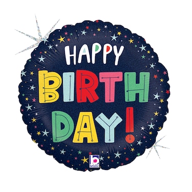 18" Foil Balloon Birthday Colorful Stars