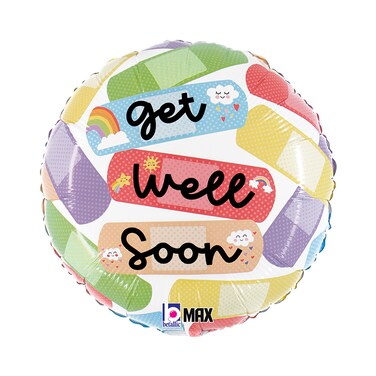 18" Foil Balloon Cheerful Get Well Bandaid
