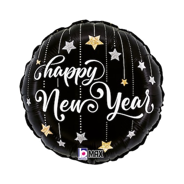 18" Foil Balloon New Year Sparkling Stars