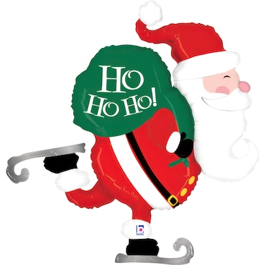 32" Foil Balloon Skating Santa