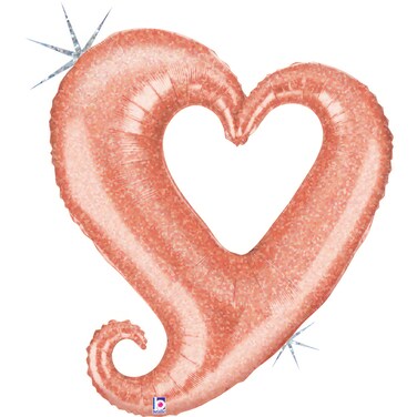 33" Chain Of Hearts Rose Gold Foil Balloon