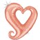 33" Chain Of Hearts Rose Gold Foil Balloon