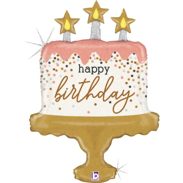 26" Foil Balloon Birthday Cake Confetti