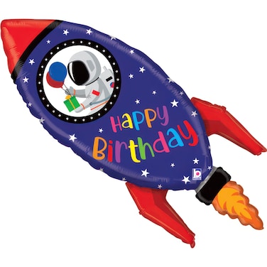 36" Foil Balloon Birthday Rocket