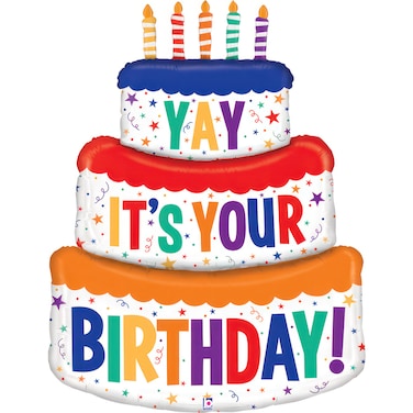 49" Foil Balloon Foil Balloon Delivery B-Day Cake