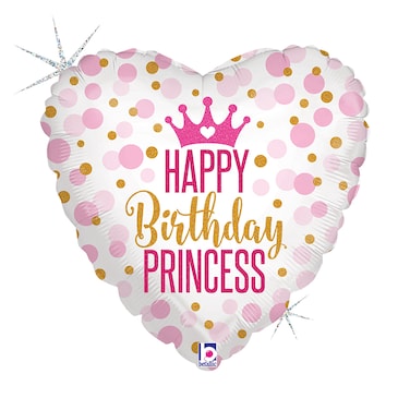 18" Foil Balloon Glitter Birthday Princess