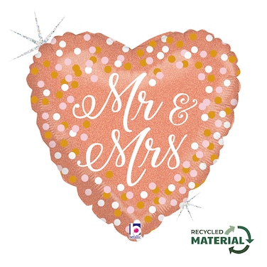 18" Foil Balloon Rose Gold Mr &amp; Mrs