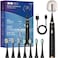 Seago Electric Toothbrush for Adults with Pressure Sensor, Sonic Toothbrushes Holder Wall Mounted, 30 Days Battery Life, 5 Cleaning Modes, 8 Replacement Heads, Timer &amp; IPX7 Waterproof(Black)