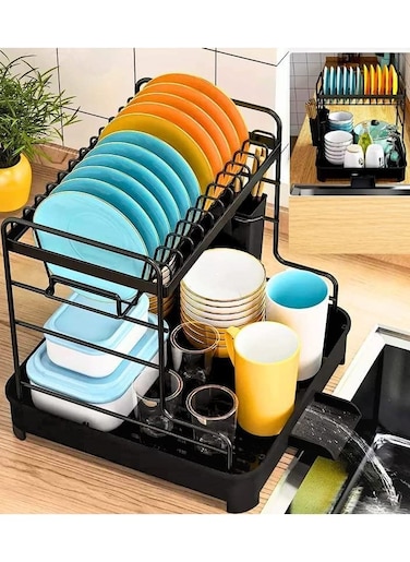 Blue Ocean Dish Rack Drying Stand With Dish Drainer Plate Rack Kitchen Organizer Dish Drying Rack Countertop Kitchen Utensil holder Sink Stand for Plates