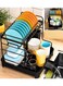 Blue Ocean Dish Rack Drying Stand With Dish Drainer Plate Rack Kitchen Organizer Dish Drying Rack Countertop Kitchen Utensil holder Sink Stand for Plates
