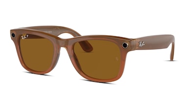 RayBan Meta Wayfarer Smart Glasses Polarized Brown Lenses (Large Size) - Shiny Caramel