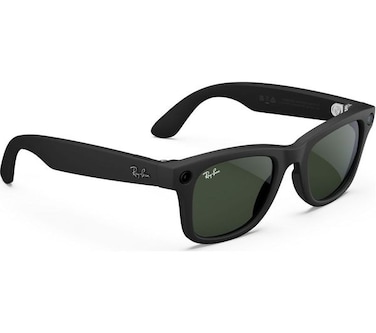 RayBan Meta Wayfarer Smart Glasses Clear to Green Transitions Lenses (Medium Size) - Matte Black