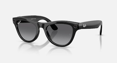 Ray-Ban Meta Skyler (Gen 2) glasses with Meta AI, Audio, Photo, Video Compatibility - Polarized Graphite lenses - Shiny Black (International Version)