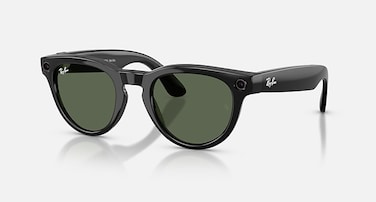 Ray-Ban Meta Headliner (Gen 2) glasses with Meta AI, Audio, Photo, Video Compatability (Size 50) - Shiny Black / G15 Green (International Version)
