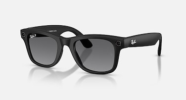 Ray-Ban Meta Wayfarer Large (Size 53) glasses with Meta AI, Audio, Photo, Video Compatability Polarized Graphite lenses - Matte Black (International Version)