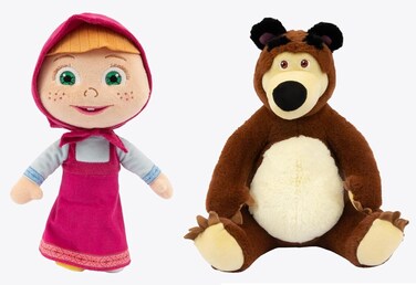 Grandi Giochi - Masha and The Bear Soft Plush Toys 20 cm Assorted - Mha04000